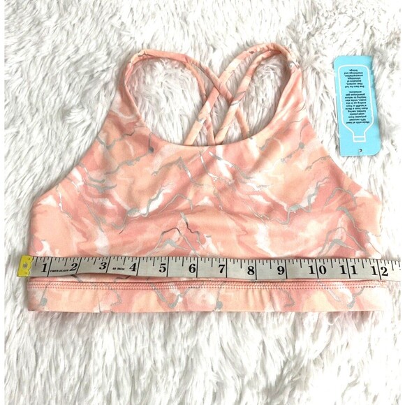 MTA Sport Bra Size L Peach Tie Dye Girls Youth No Padded Cross Back Strap - Picture 4 of 10
